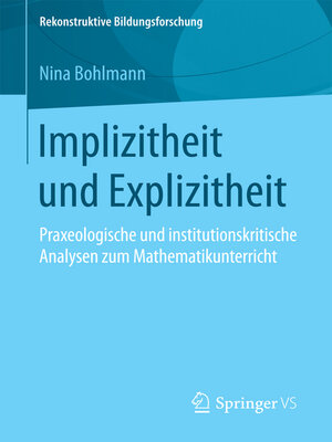 cover image of Implizitheit und Explizitheit
